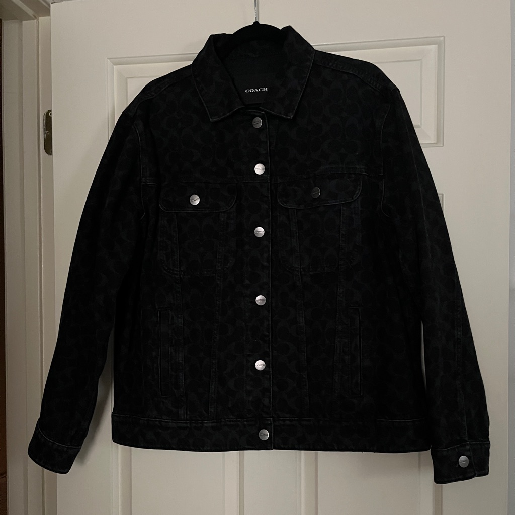 Coach Black Heavy Jean Jacket Nwot